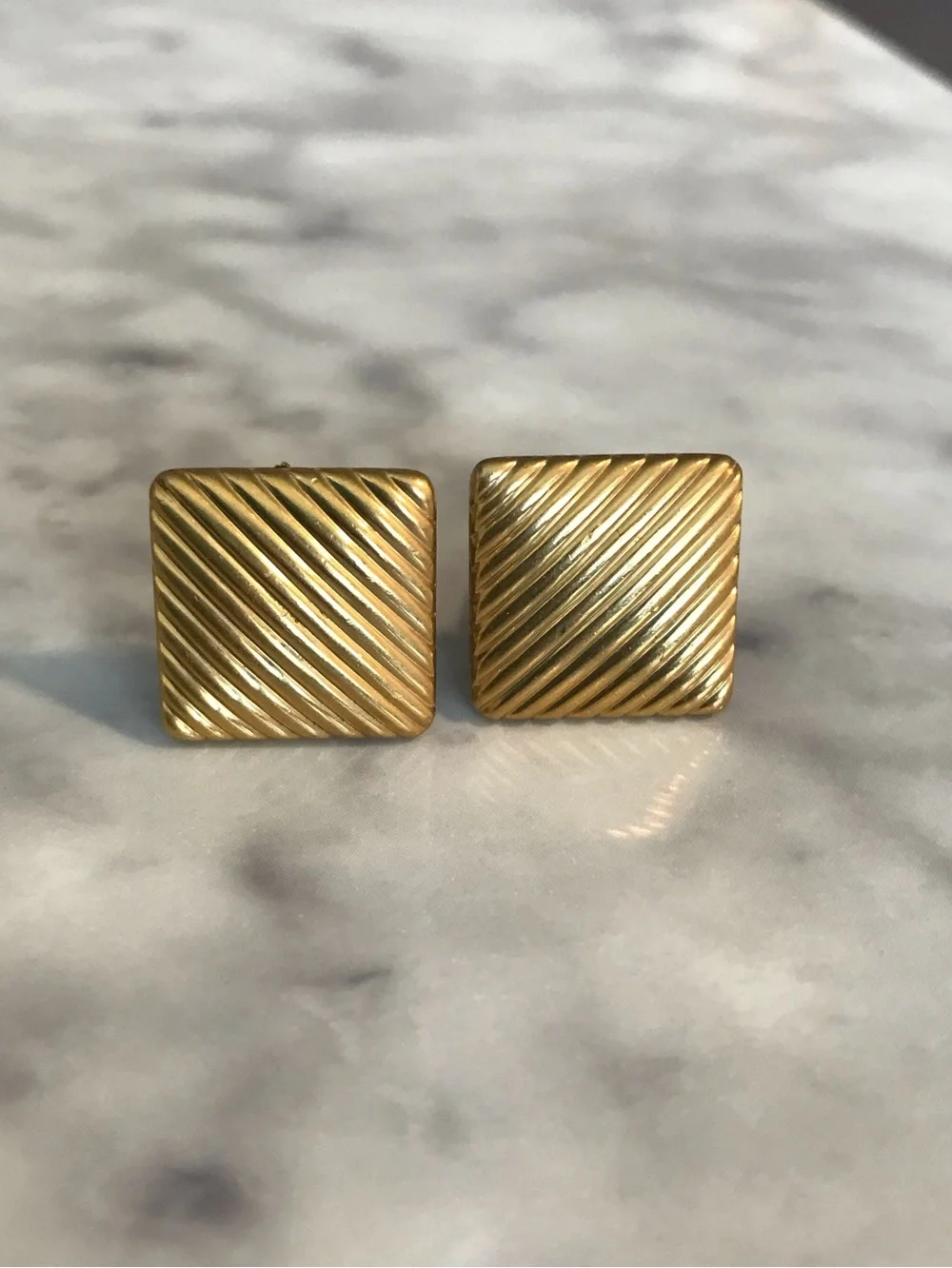 Vintage Swank Gold Tone Cufflinks Lot 4 Pairs Bullet Back Mid Century Geometric